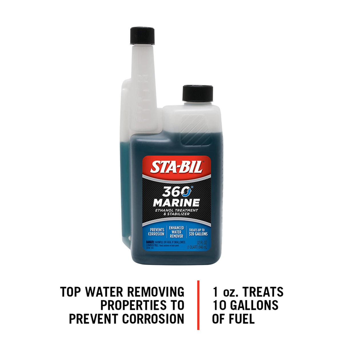 STA-BIL 360 back label with directions and usage instructions
