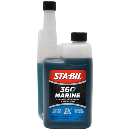 STA-BIL 360 front label showing product benefits and size