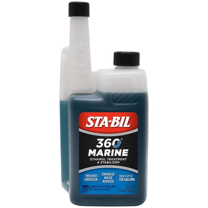 STA-BIL 360 front label showing product benefits and size
