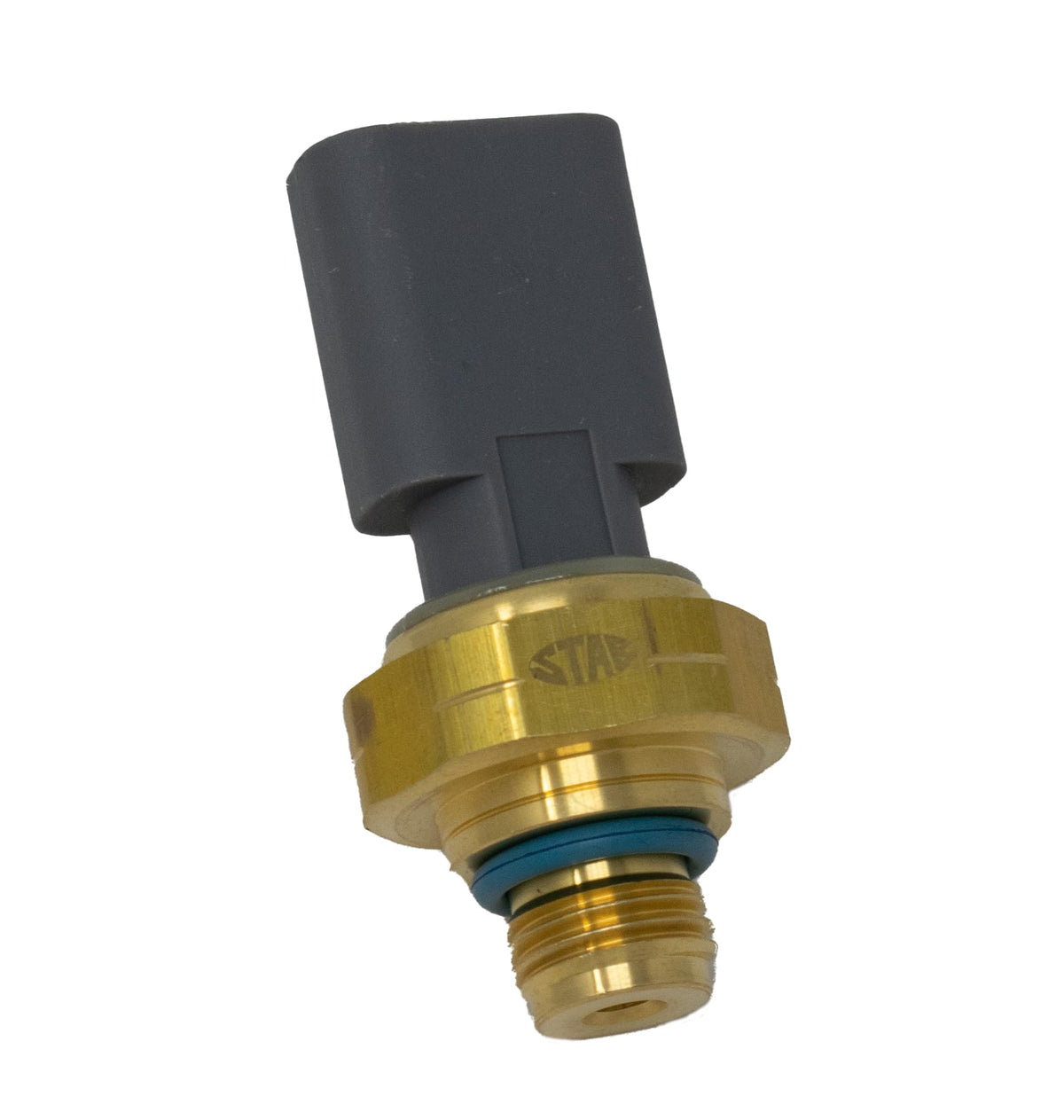 Stab Motorsports sensor held in hand for scale showing compact, serviceable size
