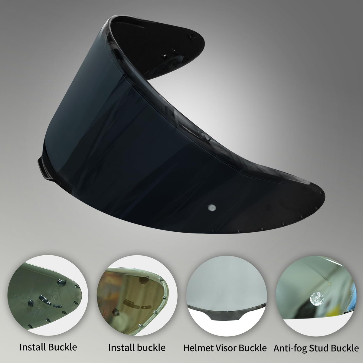 StableNeino visor installed in helmet showing reduced glare and rider comfort benefit