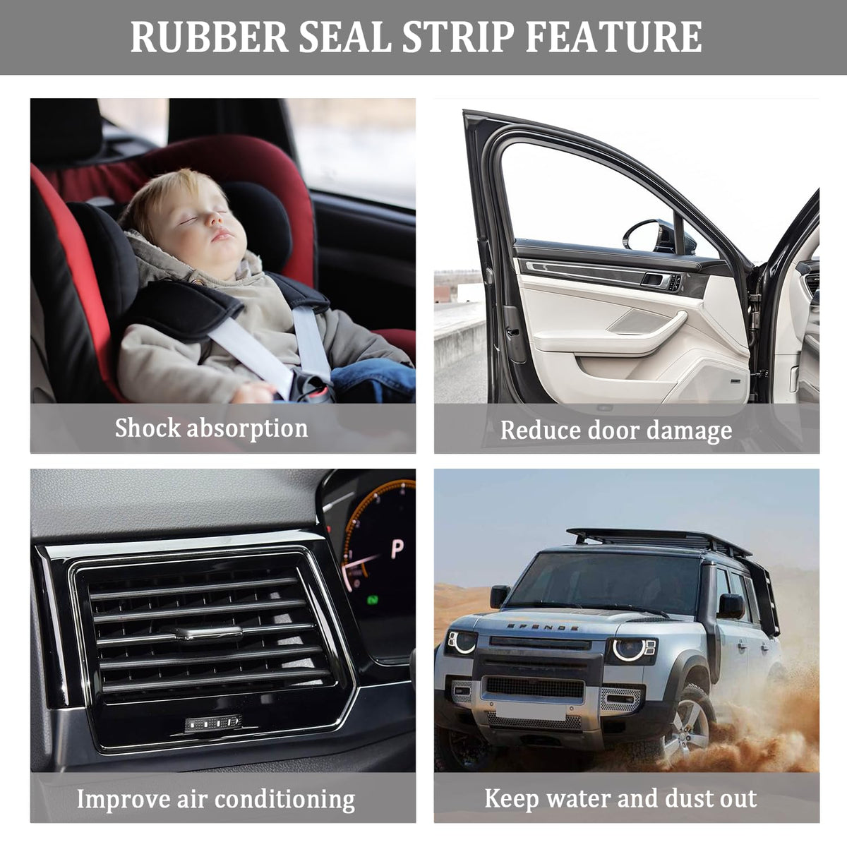 Stacool applied on car door jamb reducing wind noise and drafts