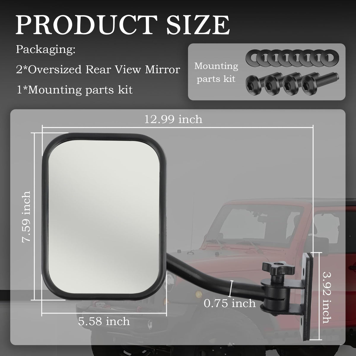 Stacool close-up of convex mirror glass, enhances field of vision
