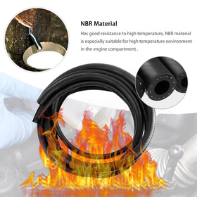 Stacool fuel hose held alongside a ruler showing 39.37 inch length for accurate measurement