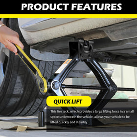 Stacool jack widened base closeup for improved stability on level ground