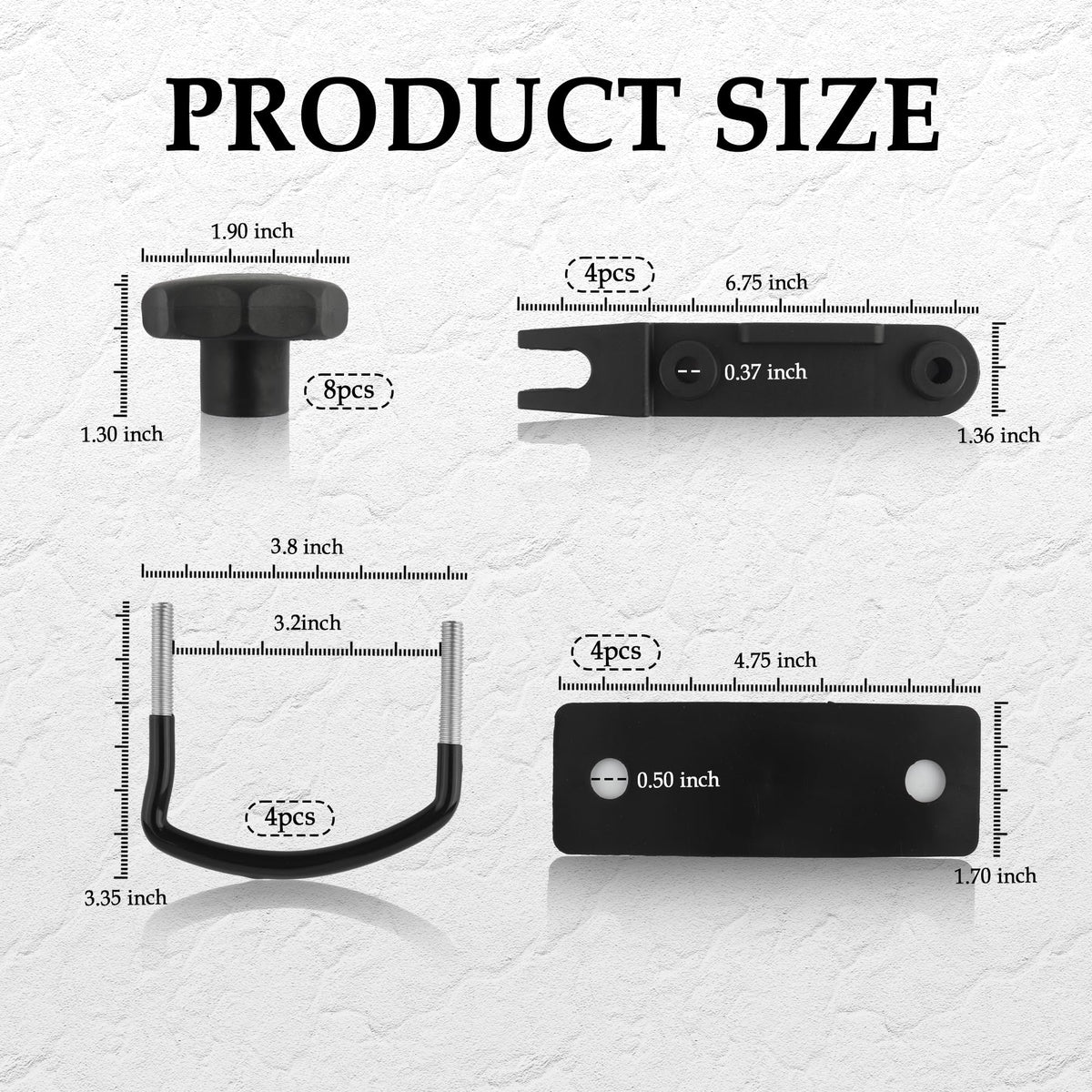 Stacool rubber washer and metal plate detail protecting crossbar and minimizing vibration