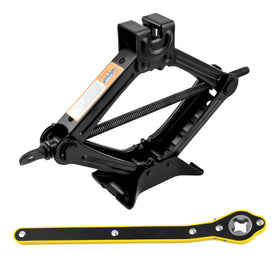 Stacool scissor jack front view showing compact profile and quick access