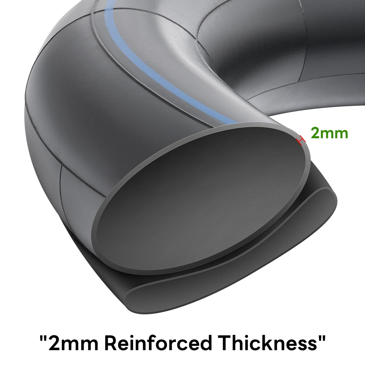 StaiBC close-up of 2mm thickened rubber showing reinforced wall for longer life
