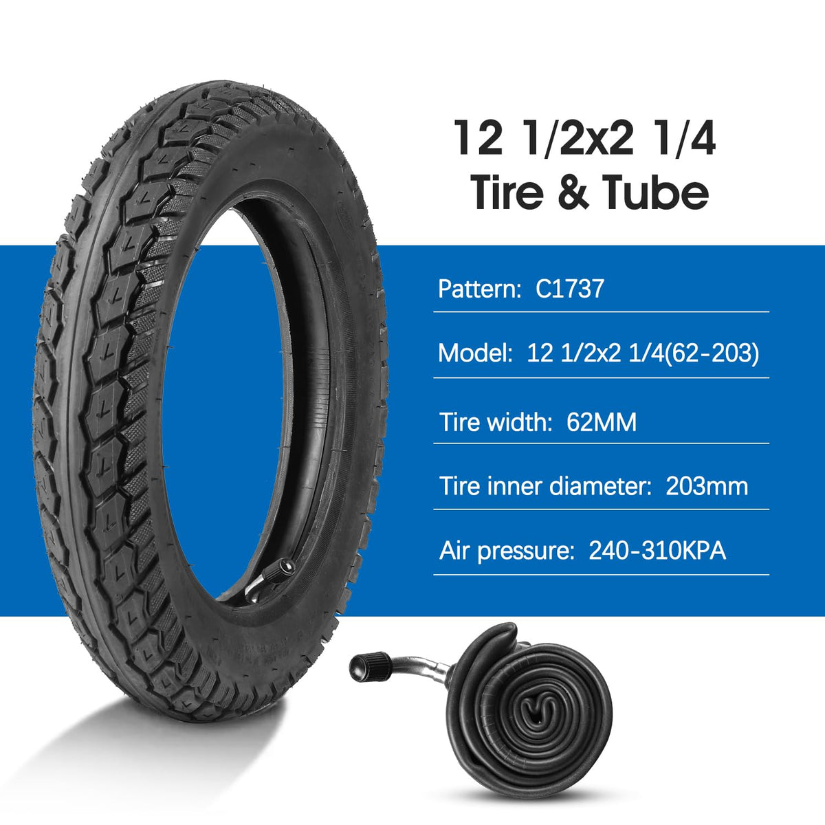 StaiBC tire next to ruler for size comparison ensuring accurate 12.5x2.25 verification