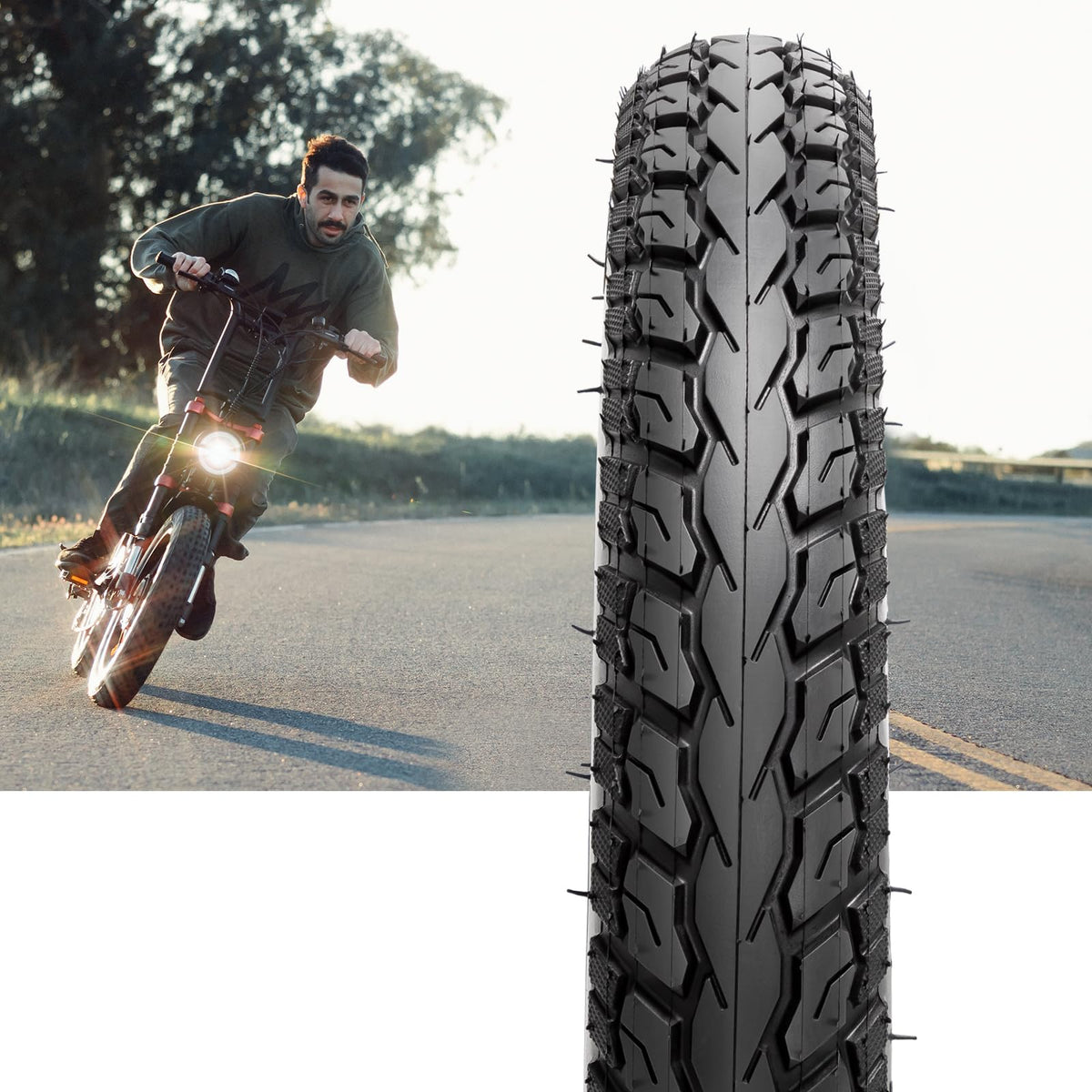 StaiBC tire mounted on scooter wheel demonstrating ready-to-install fit