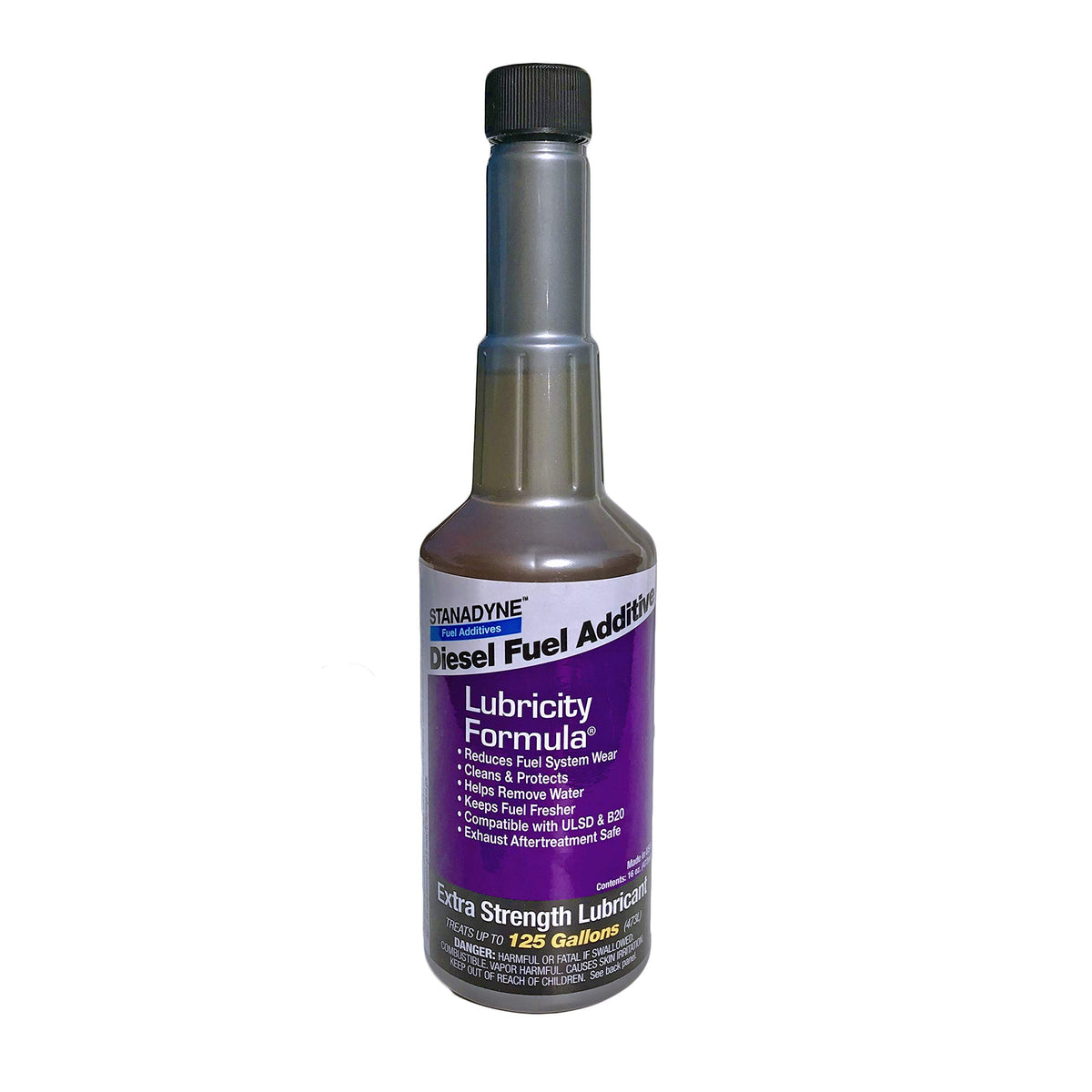 Stanadyne bottle side profile highlighting bottle shape and capacity