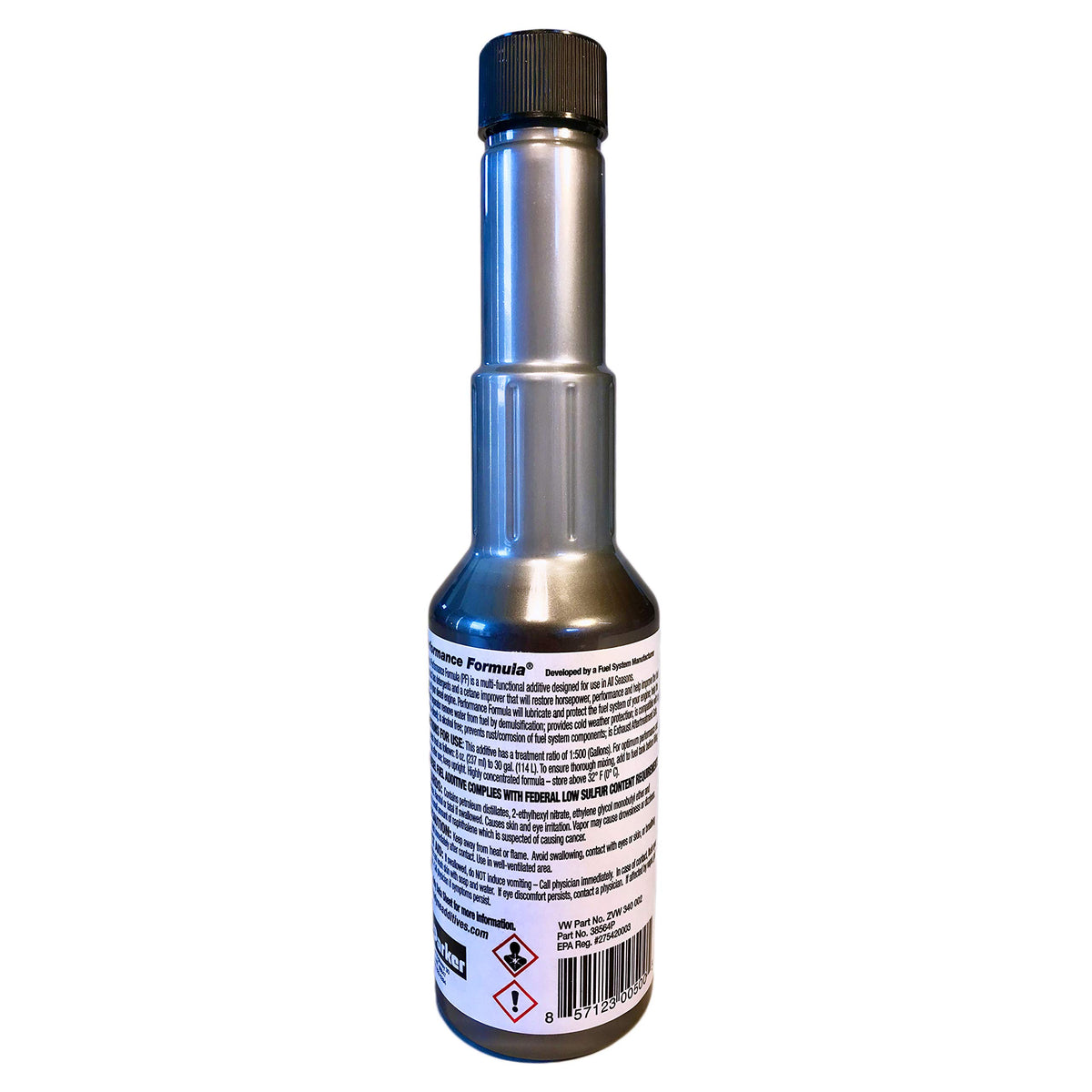 Stanadyne bottle held in hand showing 8oz size for easy storage