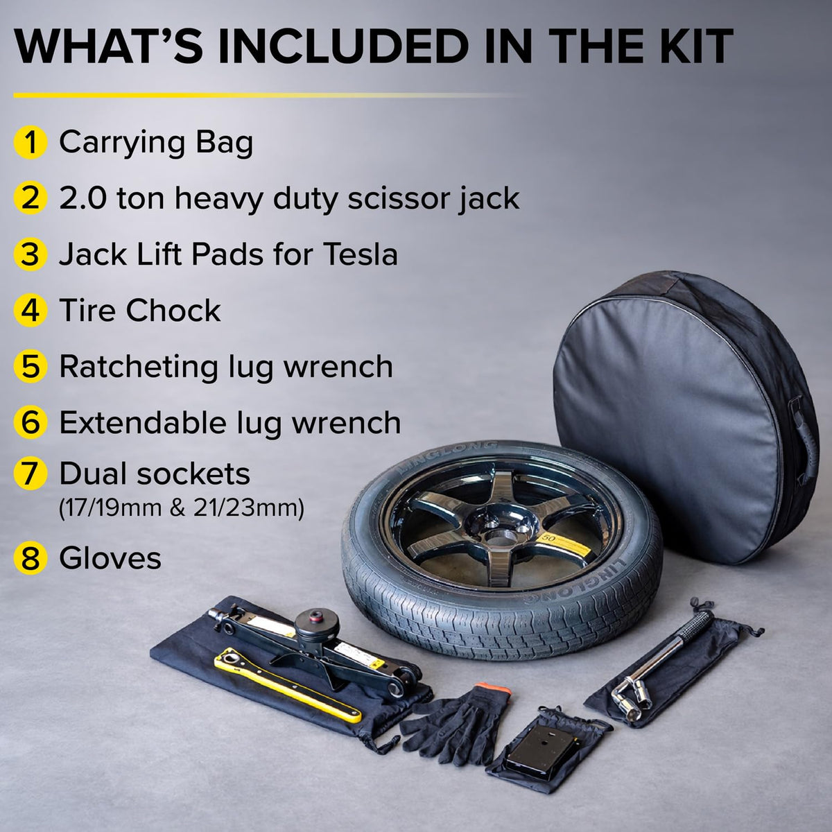 StanceMagic tire tread and sidewall profile showing compact spare traction benefits