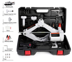 STANDTALL front view of electric car jack showing compact kit and rapid setup benefit