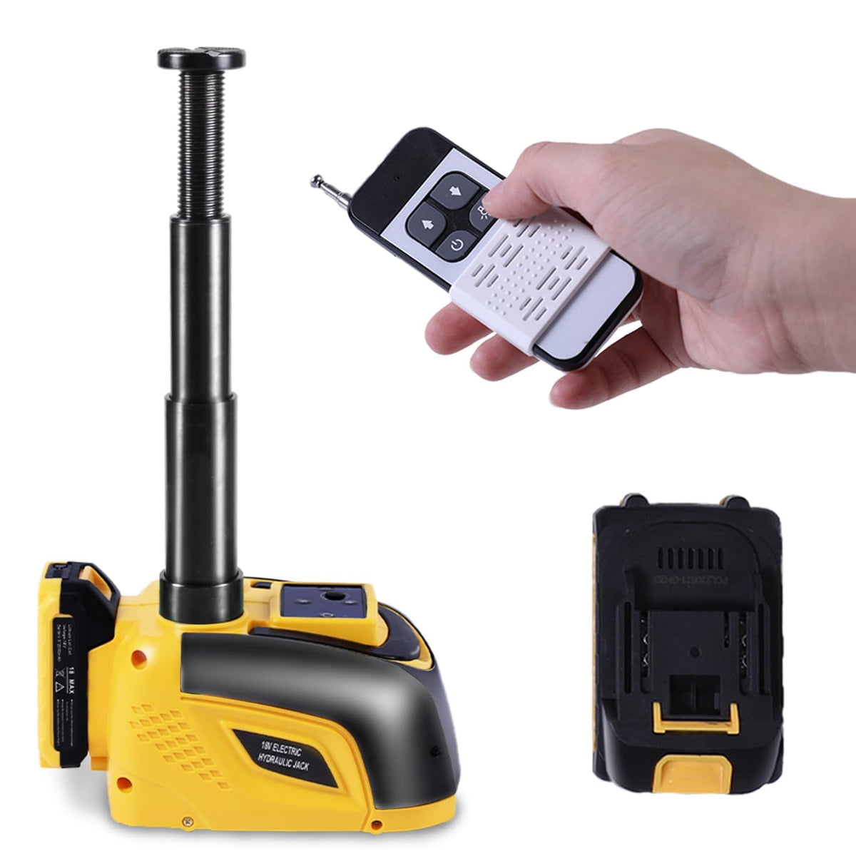 STANDTALL front view of electric car jack showing compact design and fast lift benefit
