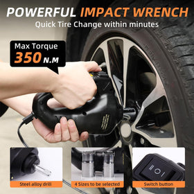 STANDTALL electric impact wrench and sockets for fast lug nut removal