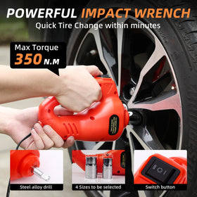 STANDTALL impact wrench in hand showing quick lug nut removal benefit