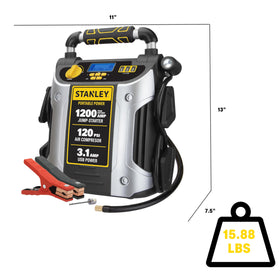 STANLEY close-up of compressor hose and nozzle, quick tire inflation