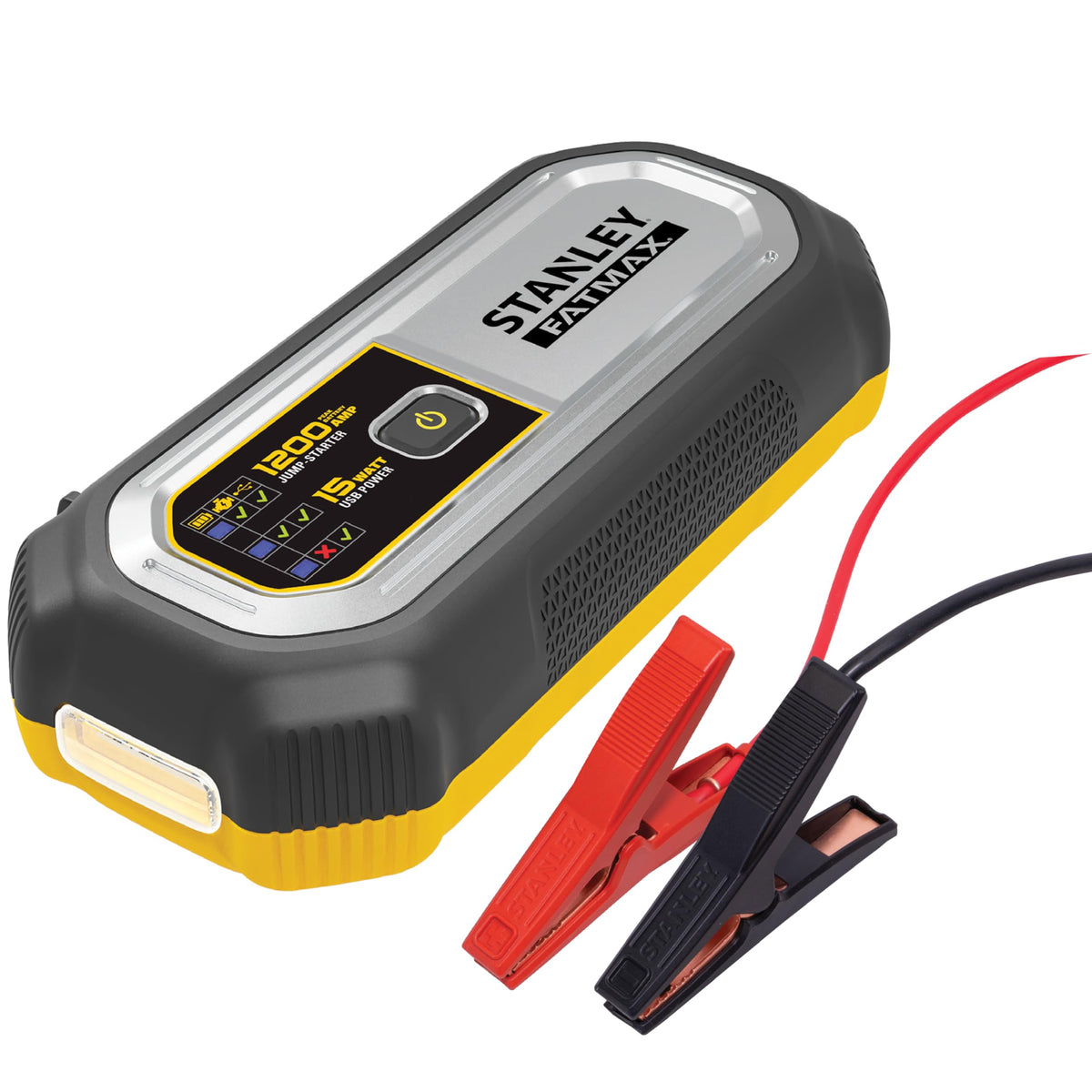 STANLEY LJ12FC front view showing ports and display for quick charging