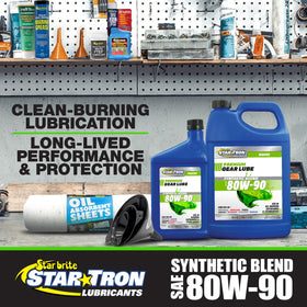 Close-up of STAR BRITE 80W-90 oil texture highlighting viscosity and smooth film protection