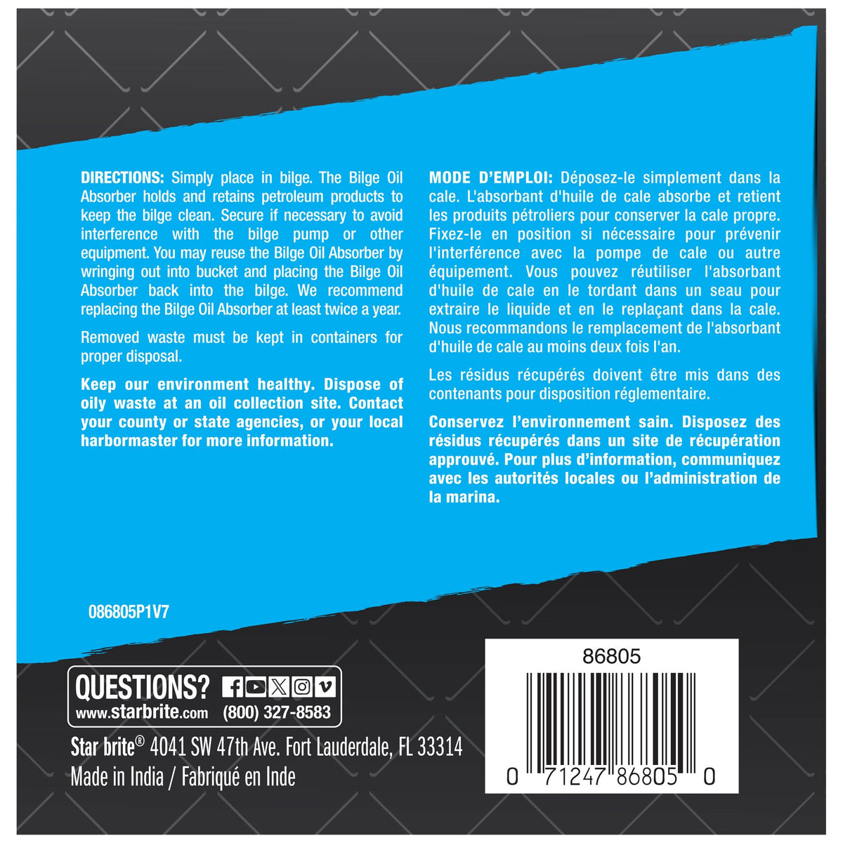 STAR BRITE close-up of oleophilic fibers showing oil-attracting texture benefit