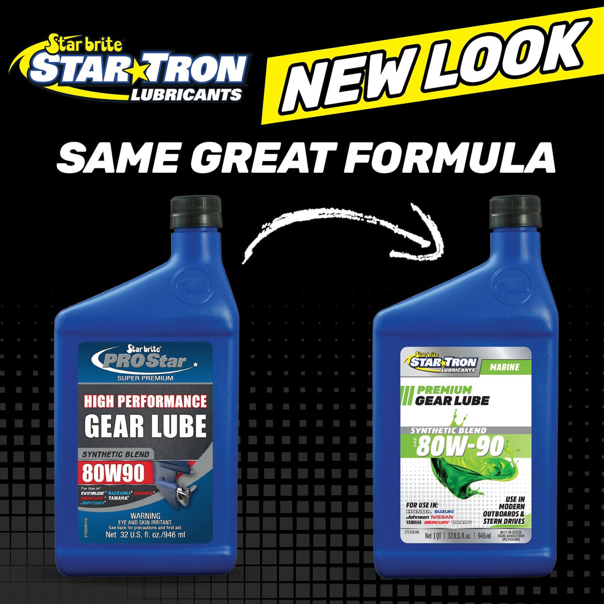 STAR BRITE bottle beside lube tube and adaptor tools ready for an easy lower unit service