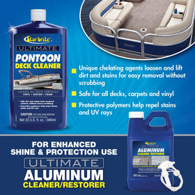 Pontoon deck after cleaning with STAR BRITE showing renewed appearance and UV protection