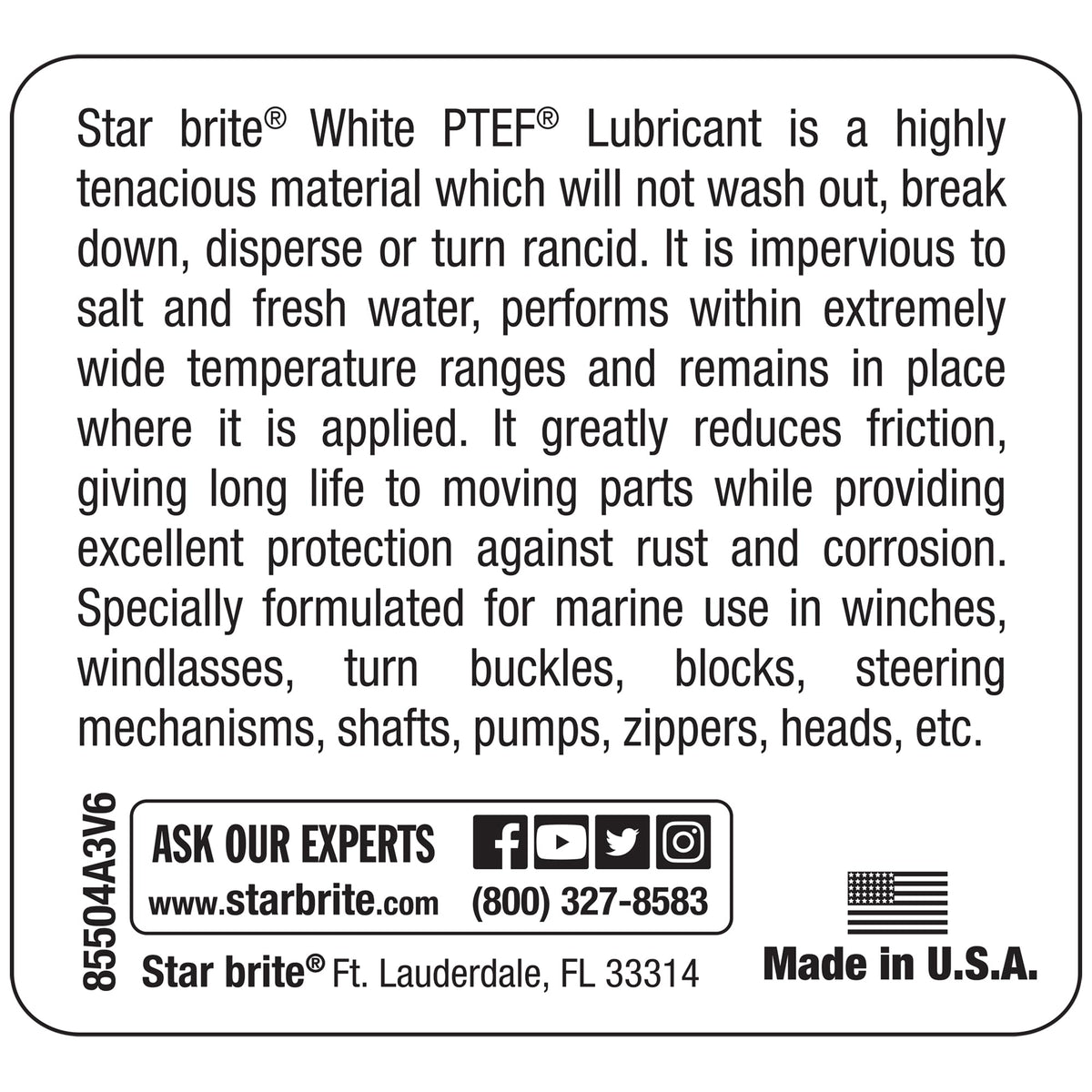 STAR BRITE close-up of white PTEF texture highlighting non-drip formula benefits