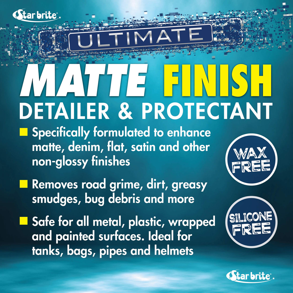 Applying STAR BRITE detailer in use on a matte car panel for quick waterless cleaning