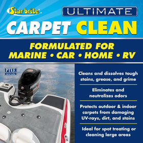 STAR BRITE foam action lifting dirt from carpet fibers for faster removal