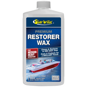 STAR BRITE front packaging showing restorer wax jar and benefits