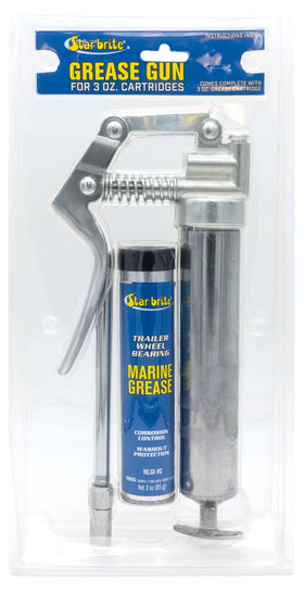 STAR BRITE close-up of grease gun and cartridge showing durable construction