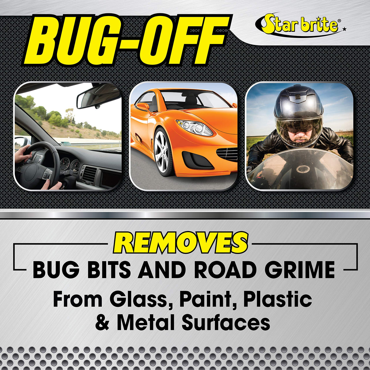 STAR BRITE cleaning a headlight to restore clarity and improve visibility