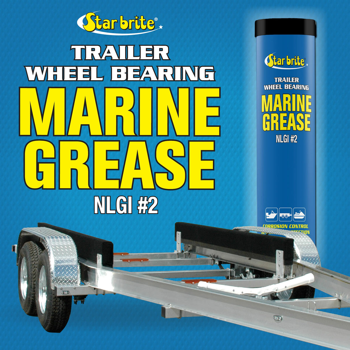 STAR BRITE application on trailer bearing illustrating easy one-handed use