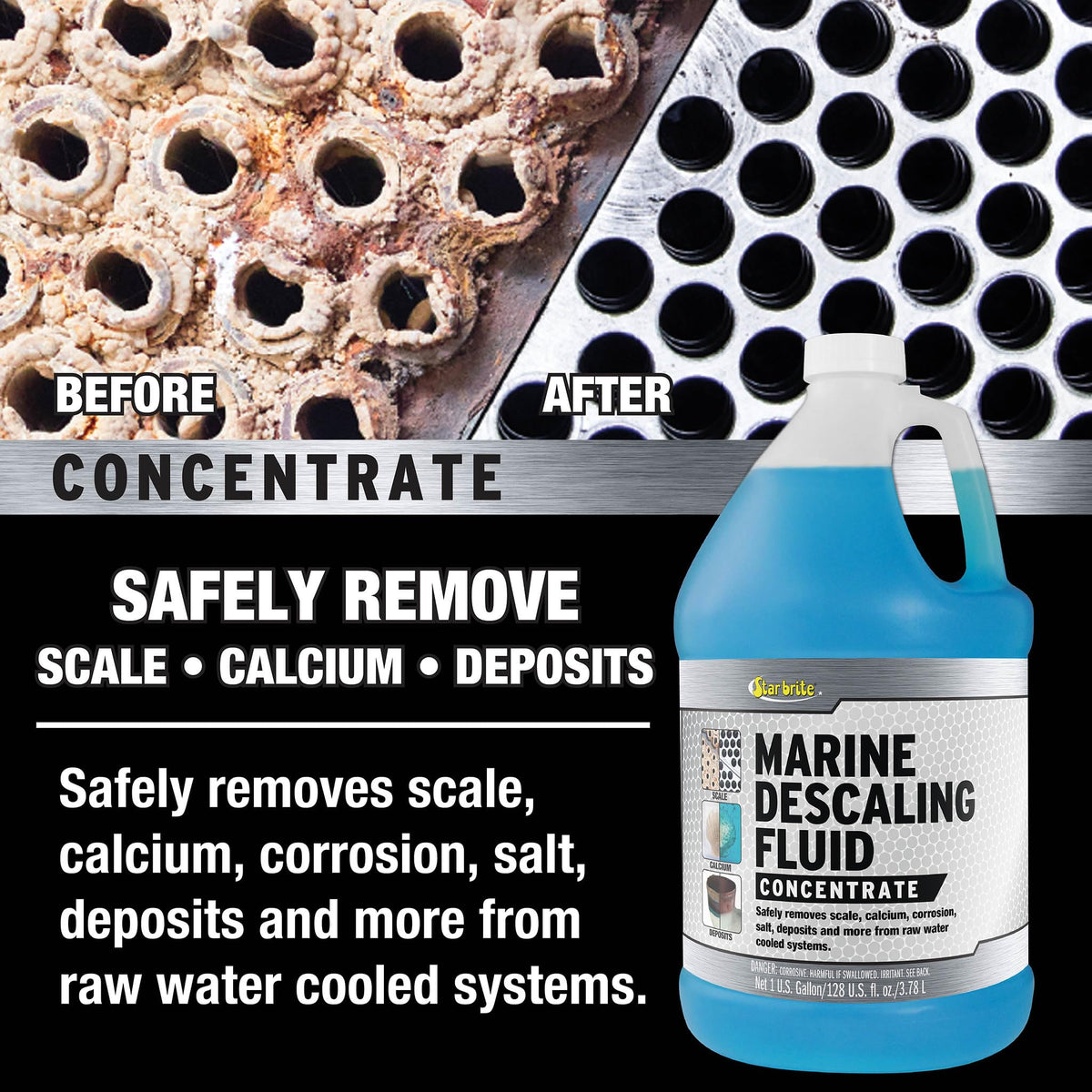Marine engine heat exchanger hooked for recirculation showing STAR BRITE application benefit