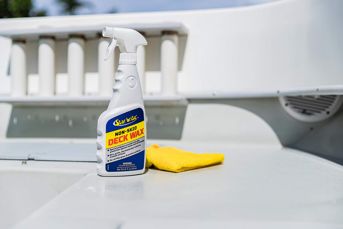 STAR BRITE lifestyle shot on boat deck illustrating restored gloss and protection