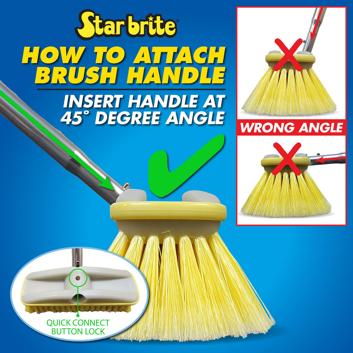 STAR BRITE brush head mounted on Extend-A-Brush handle for extended reach and leverage