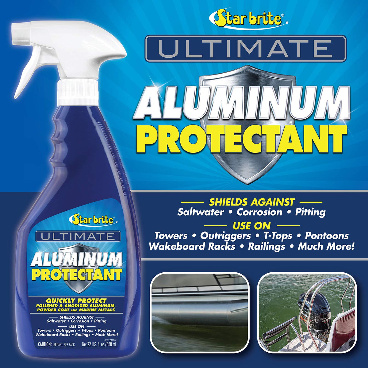 STAR BRITE close-up of polished metal surface showing restored shine and protection