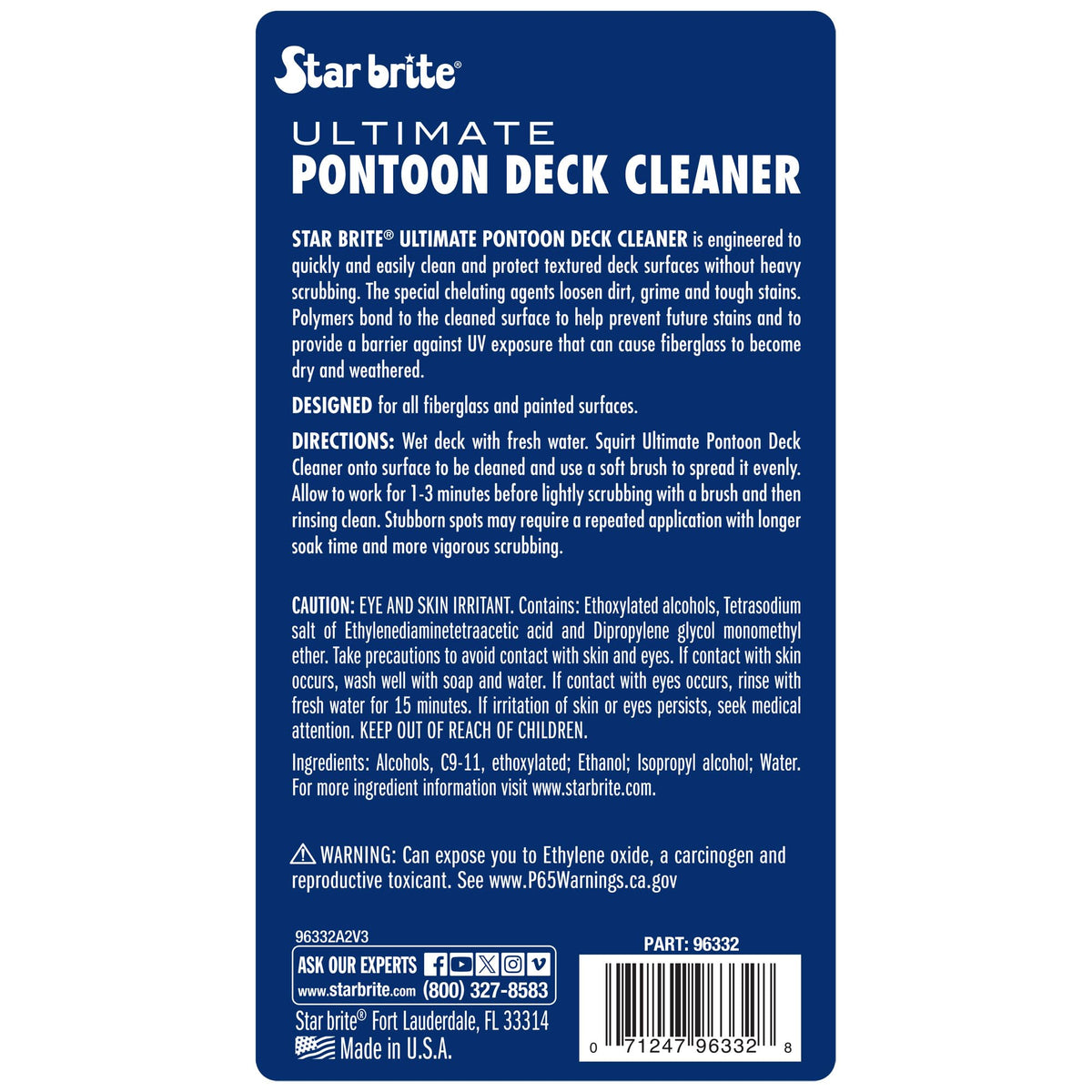 Close-up of pontoon foam deck texture after cleaning with STAR BRITE shows restored surface