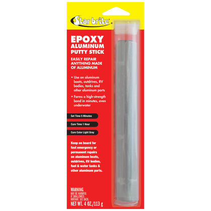 STAR BRITE front packaging showing compact aluminum putty stick for emergency repairs
