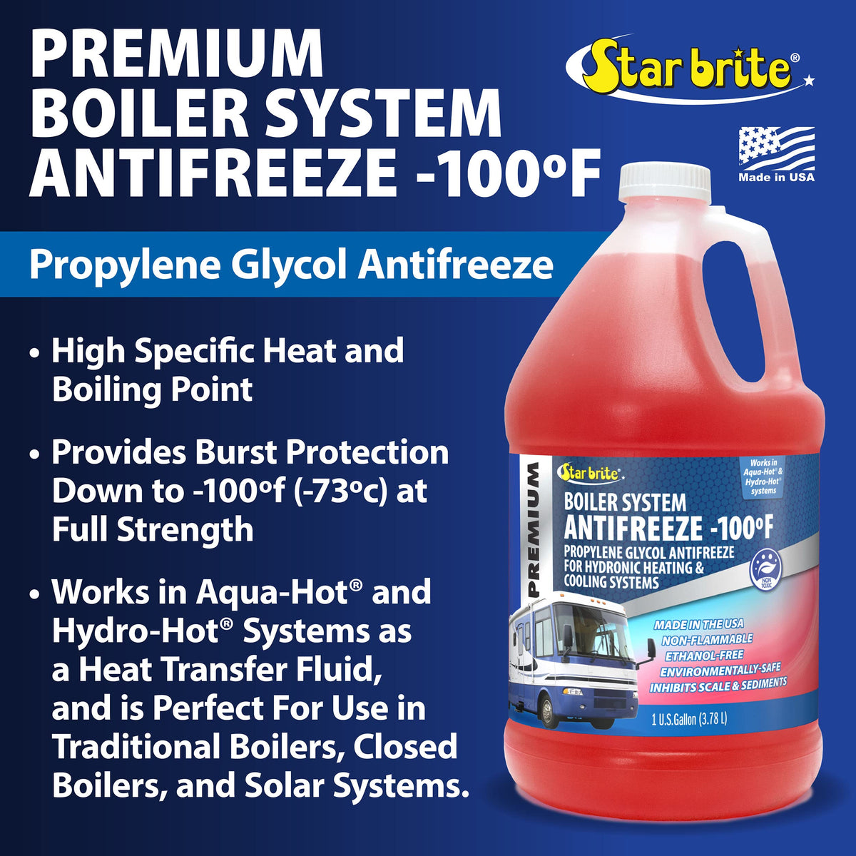 STAR BRITE gallon jug next to common objects showing size and easy handling benefit