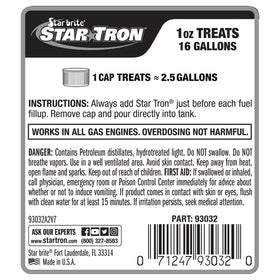 STAR BRITE back label with directions and dosing information for easy use