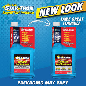 STAR BRITE Star Tron bottle beside storage gear showing long-term fuel stabilization