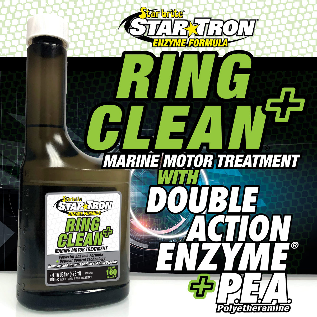 STAR BRITE close-up of bottle texture and enzyme formula details