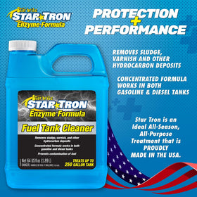 STAR BRITE Star Tron pouring into a fuel tank demonstrating easy application