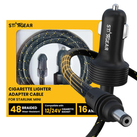STARGEAR front view of Starlink Mini cable showing full 5m length and connectors, durable design