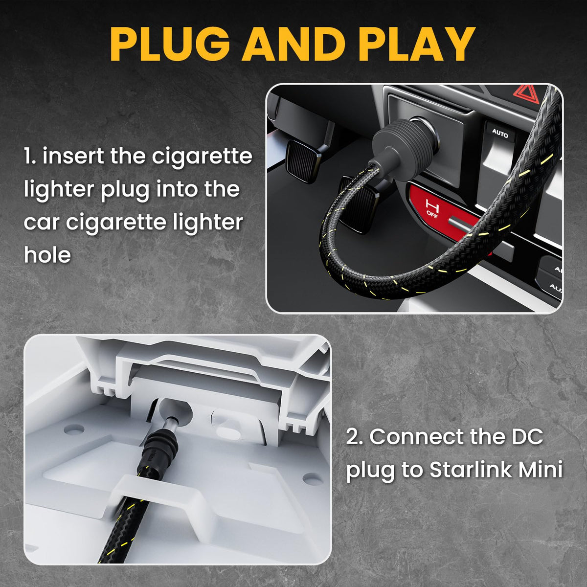 STARGEAR waterproof gasket at Starlink Mini plug demonstrating weather protection