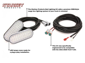 Starkey Products installed in F-150 bed providing bright cargo illumination