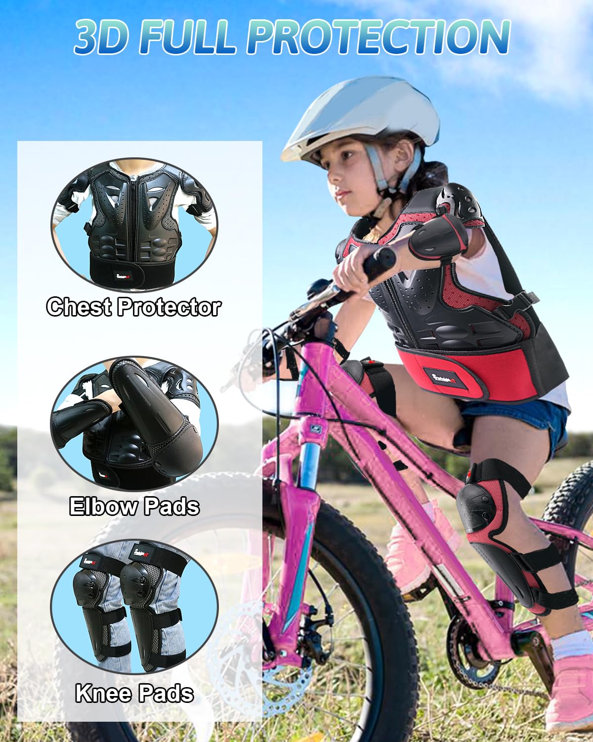 StarknightMT close-up of extended spine protector demonstrating reinforced coverage