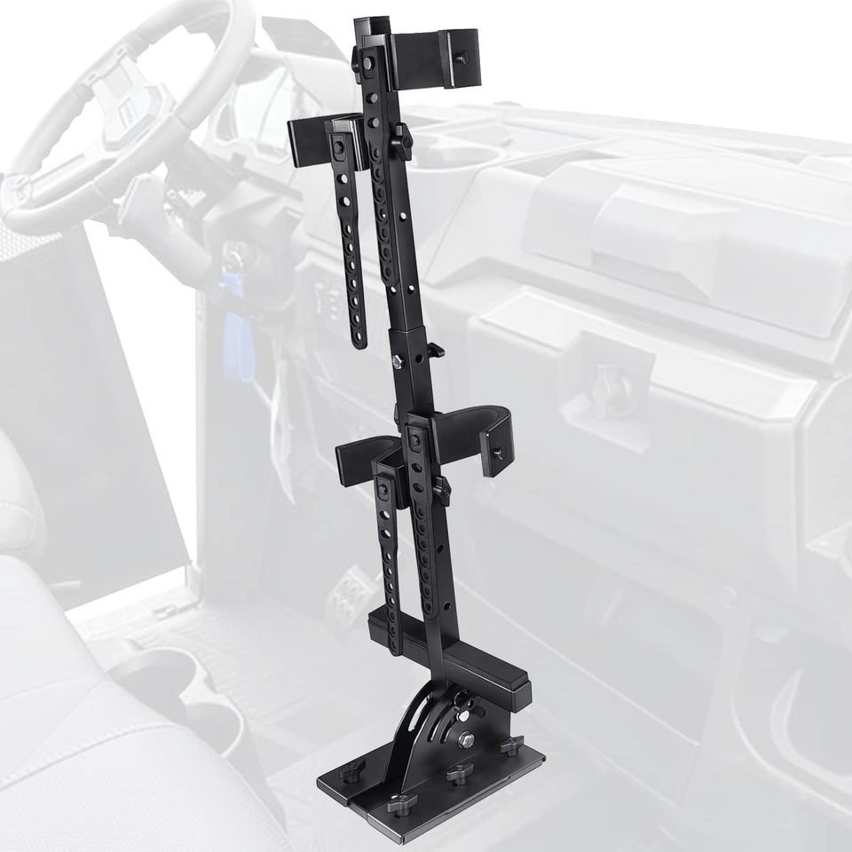 StarknightMT front-mounted rack installed showing secure upright storage